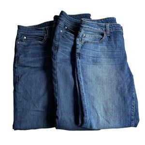Eileen Fisher Set of 3 Blue Denim Straight Leg Skinny Jeans Women’s Size 8